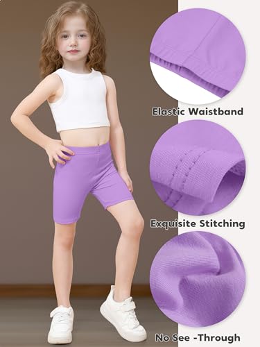 Poroka 6 Pack Baby and Toddler Girls Bike Shorts Soft Girls Summer Dancewear Shorts Solid Tumbling Safety Short for Kids3