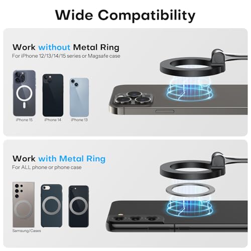 OMOTON 360°Rotating Magnetic Airplane Phone Holder Mount, for Magsafe Airplane Travel Essentials Accessories, Adjustable Foldable Universal Handsfree Phone Stand for iPhone 17 16 15 Pro Max Air