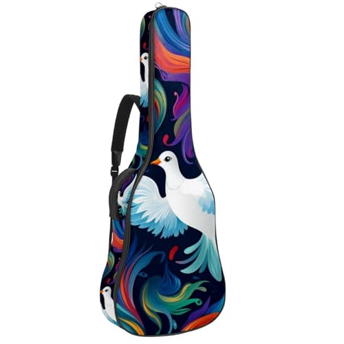 JRHEJTFZ Housse pour guitare acoustique de 1,9 cm d’épaisseur – Imperméable – Durable et élégant – Imprimé colombes de la paix – Blanc, Multicolore., 42.9×16.9×4.7 in, Motif imprimé tendance - Les Beatles, Paul McCartney, John Lennon, RIngo Starr, George Harrison JRHEJTFZ Housse pour guitare acoustique de 1,9 cm d'épaisseur - Imperméable - Durable et élégant - Imprimé colombes de la paix - Blanc, Multicolore., 42.9x16.9x4.7 in, Motif imprimé tendance