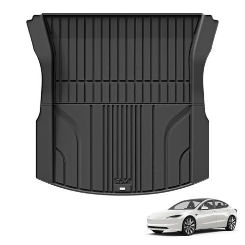 3W Boot Liner for Tesla New Model 3 2024 2025 2026 Highland, TPE All Weather Custom Fit Tesla Model 3 Cargo Liner, Dog Friendly Trunk Mat, Waterproof Anti-Slip, Easy to Clean Car Accessories