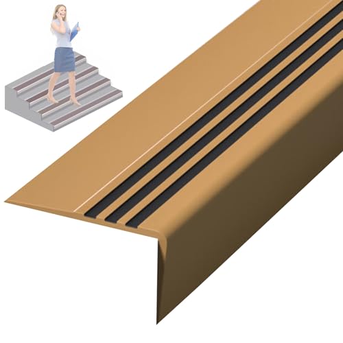 Protector autoadhesivo antideslizante de PVC resistente para bordes de escalera 2