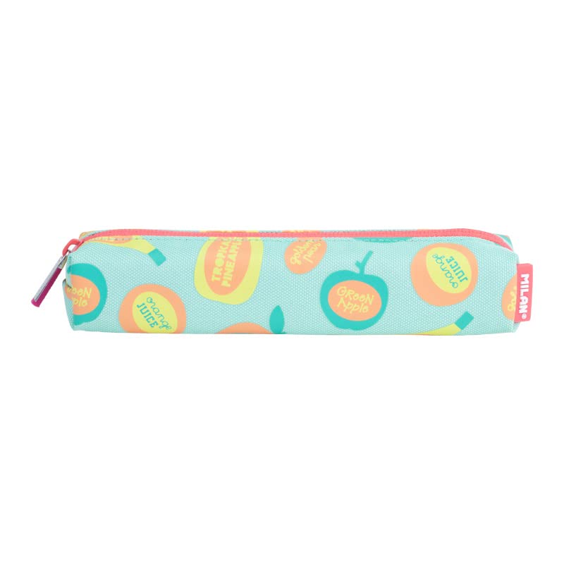 MILAN® Portatodo Mini Redondo Serie Especial Frutikis, Verde y Naranja