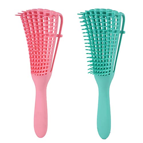 vivioi Detangling Brush Multifunctional Hair Comb Octopus Comb Hair Scalp Massager for Natural Hair Detangling Comb for Afro Textured America 3a to 4c Kinky Wavy Curly Coily Thick Long Hair. (B,2pcs)