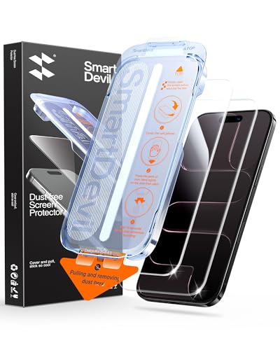 SMARTDEVIL 2 Pack for iPhone Air Screen Protector 9H Hardness Military Grade Shatterproof HD Clear Tempered Glass with Auto Dust-Elimination Bubble Free Easy Installation Case Friendly