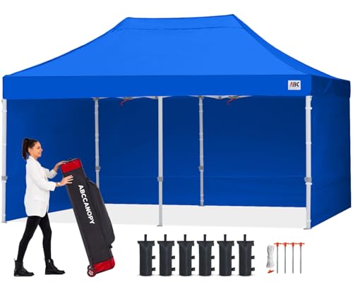 Image of ABCCANOPY Commercial Pop Up Canopy Tent with Sidewalls 8X16,Royal Blue