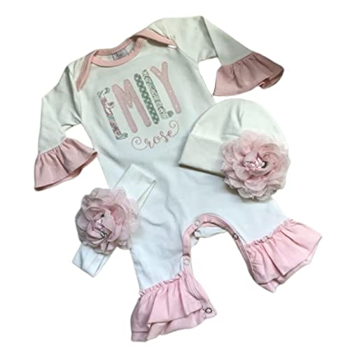 Personalized Custom Newborn Girl Coming Home Outfit Newborn Girl Clothes Onesies for Baby Girl
