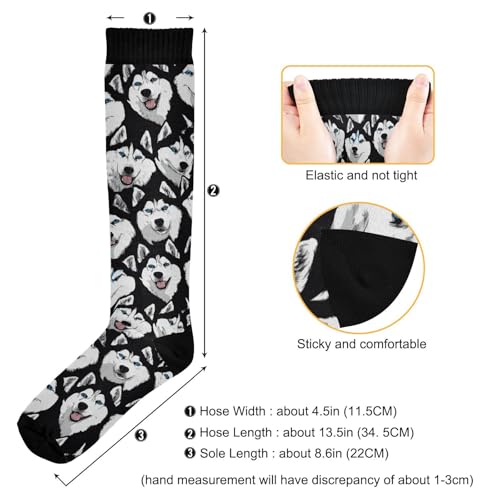 Image of Wusikd Heartbeat Symbol Compression Socks for Women and Men Circulation Black Long Socks for Athletic Running 1