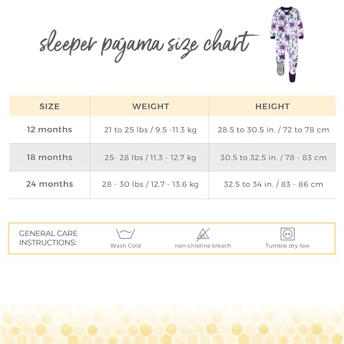 Burt's Bees Baby Baby Girls Sleeper Pajamas, 100% Organic Cotton, One-piece PJs, Diagonal Zip Up Jumpsuit, Snug Fit Footie