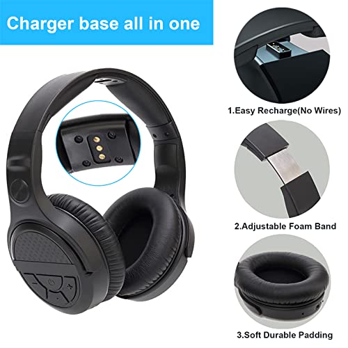 Ansten Wireless Headphones For Tv Watching With Digital Optical Rca 2.4Ghz Rf Transmitter Charging Dock, Over Ear Headset With 3 Audio Modes, 197Ft Wireless Range, 10Hrs Audio Playtime #TOP5
