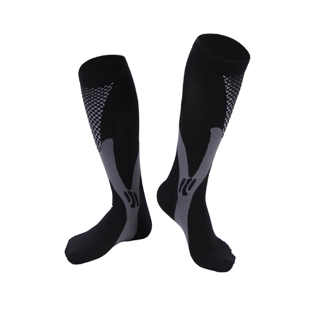 Kompressionssocken aus Polyester-Nylon | Mehrfarbig, mehrere Größen, Fitnessstudio, Fußball, Wandern, Radfahren: Stützsocken