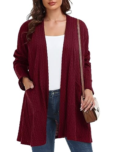 Image of BELAROI Plus Size Cardigan Sweaters for Women 2026 Pockets
