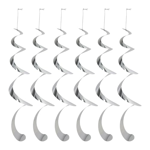 Annlpoy 6 pièces répulsif réfléchissants Spirale Anti-Oiseaux Carillon pour l'extérieur, Balcon et Jardin - répulsion Efficace, Montage Facile,...