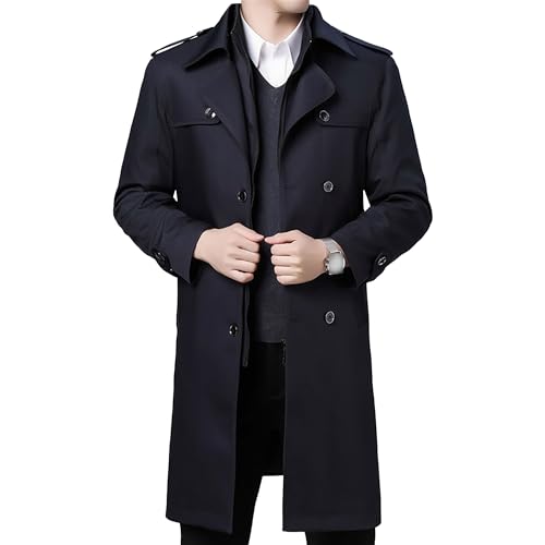 Trench-coat chic homme à double boutonnage coupe droite élégante