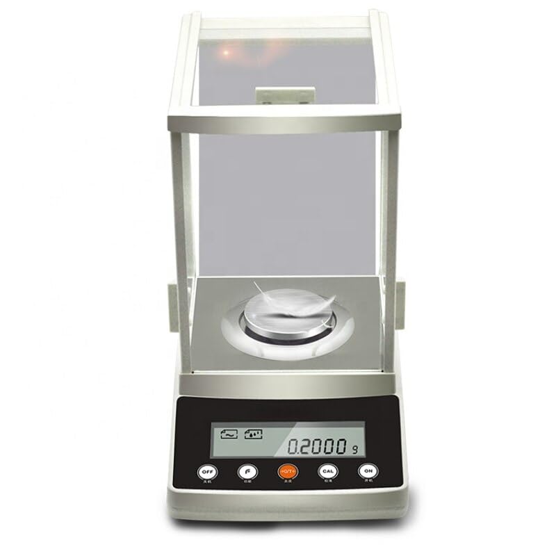 Bilancia Analitica 0,0001 G, capacità 200 G, Paravento in Vetro, Piatto 80 Mm, Display LCD, Peso di Calibrazione, Pesatura da LaboratoriogaoJIN1542