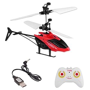 Jack Royal 2 in 1 Induction Helicopter with only Up and Down Controls on Remote, Along with Hand Controlled “for Indoor use only” (Red)