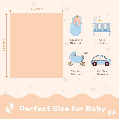 Image of Yurhap Heart Baby Blanket, Love Plush Fleece Baby Blankets for Girls Boys | Soft Baby Girl Blanket for Infant Toddler Newborn Gifts, Fluffy Baby Essentials, For Crib Stroller, 30 inchx40 inch, Apricot Pink
