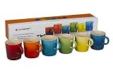 Le Creuset PG8056HB-01MC Stoneware Espresso Mugs, Set of 6, Rainbow Assortment Color