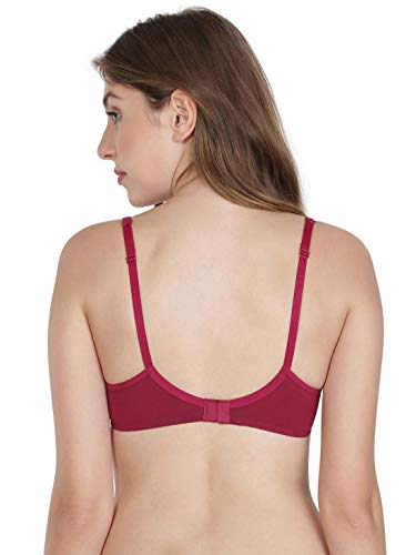 Image of Jockey Fashion Essentials Women Non-Padded Non-Wired Medium Coverage Solid Seamless Shaper Bra - Pack of 1 (#1722-BeetRed-34C)