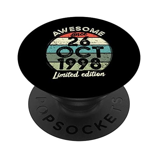Camiseta de cumpleaños de 25 años, 26 de octubre de 1998, 25 cumpleaños PopSockets PopGrip Intercambiable
