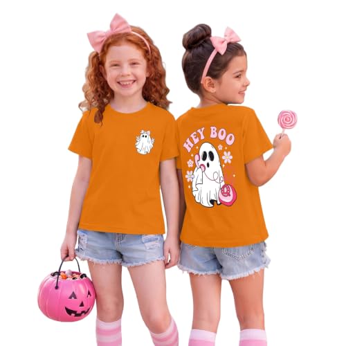 Halloween Shirts for Kids Toddler Ghost Graphic Tee Spooky Season Fall Tops - image 2