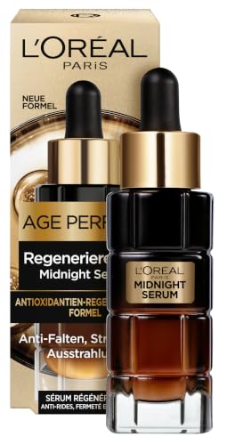 L'Oréal Paris Midnight Serum für Frauen: Zell-Regeneration über Nacht & schützt vor freien Radikalen am Tag für weniger Falten, glattere und jüngere Haut, Age Perfect Zell Renaissance, 1x 30ml