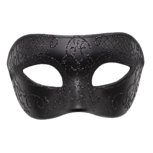 a aternee 仮面舞踏会マスク ハーフフェイスマスク ハロウィン装飾 プロムギフト クラブ 仮装 パーティー用品 ショー コスプレ コスチューム アクセサリー, 黒