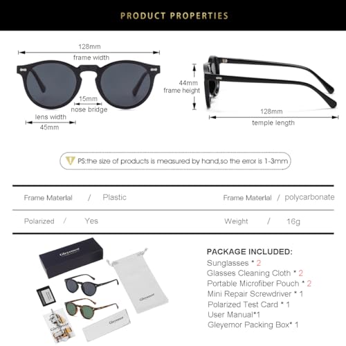 Image of Gleyemor Kids Polarized Cute Round Sunglasses for Kids Girls Boys Age 3-8