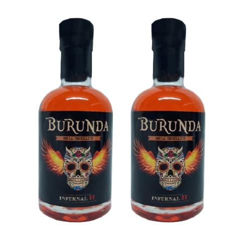 Burunda - Licor macerado en los 15 chilis más picantes del mundo - 2 botellas de 20 cl ULTRA PICANTE