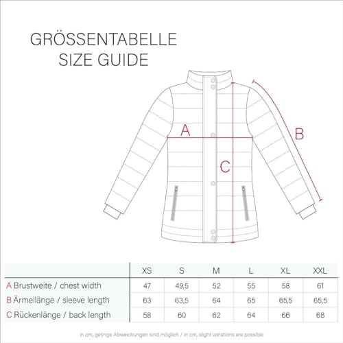 Navahoo Damen Übergangs Stepp Jacke mit Kapuze B348 [B348-Kimuk-Schwarz-Gr.L]
