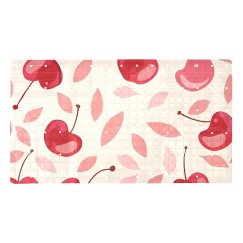 Tapis de bain antidérapant en PVC à ventouses haute adhérence rose rouge - 2