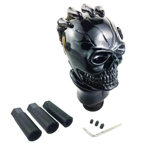LSGGTIM Totenkopf Schaltknauf, Universal Auto Schaltknauf Schaltgetriebe Automatikgetriebe Skeleton Skull Head Schädel Kopf Geändert Schaltknauf Stick Hebel Shifter Abdeckung, Car Gear Shift Knob