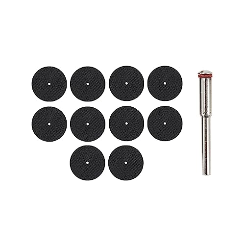 GGZONE RHAIYAN 10pcs 32mm Metal Cutting Disc Fit for Dremel with 1pc 3mm Mandrel Resin Grinding Wheel Abrasive Tools Circular Saw Blade