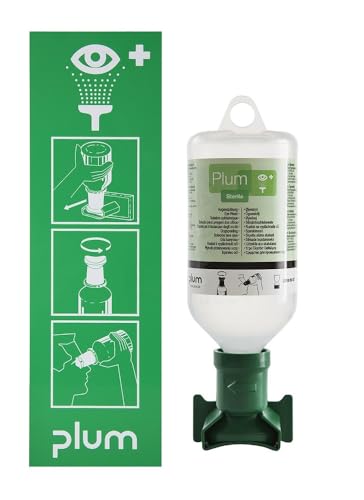 Plum A/S 4611 Eye Wash Station with Wall Mount and Pictogram, 500 ml, DIN12930