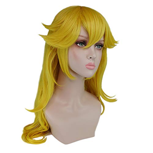 Crazycatcos Princess Peach Cosplay Wig Glod Hair Super Mario Halloween Costume Wig #TOP1