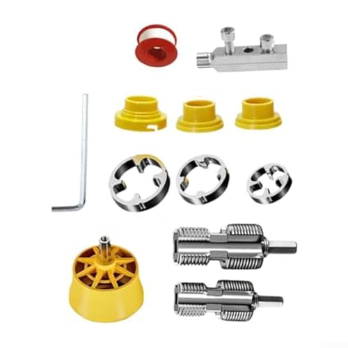Solaughguy Kit de enhebrador de tubos de PVC de 4 puntos y 6 puntos para taladros eléctricos con abridores de agujeros de 20 mm/25 mm y 25 mm/32 mm y troquel de tubería de agua, compatible con