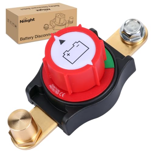 Nilight Side Post Battery Disconnect Switch with Adapter