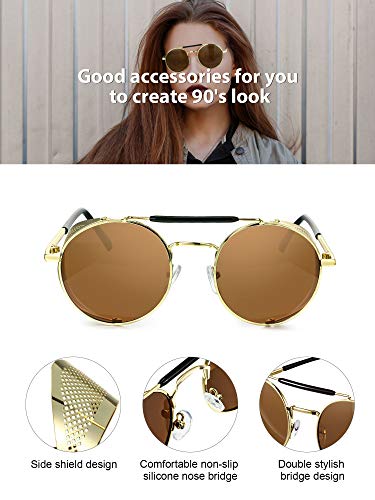 4 Pairs Steampunk Sunglasses Retro Gothic Sunglasses Unisex Vintage Glasses3