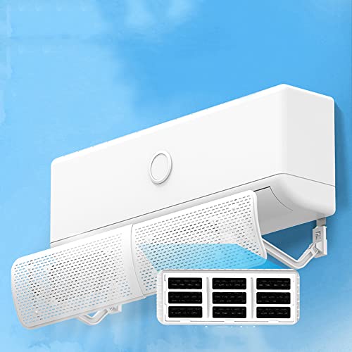 Ventilador de Pared Universal sin Necesidad de Instalar, Salida de Aire, Protector contra el Viento con Filtro retráctil y tamaño Ajustable, Color Blanco