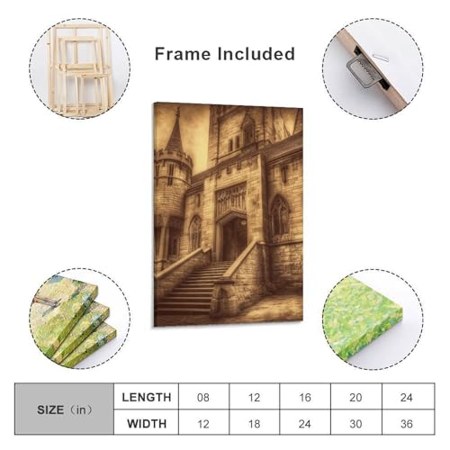Toile murale vintage château médiéval pour une ambiance chambre cocooning - 2