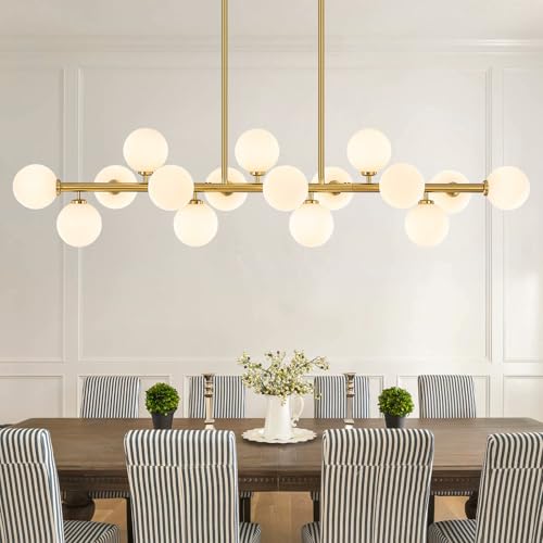 Brass 56-Inch Modern Sputnik Dining Room Chandelier