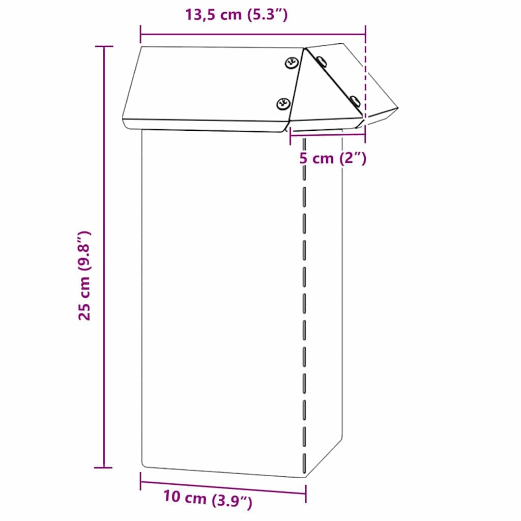 Ogrodzenie ślimaków, 4 sztuki, z rdzewiałej stali odpornej na warunki atmosferyczne, 13,5 x 13,5 x 25 cm, metalowe obramowanie rabatek i obrzeże trawnika, elastyczne obramowanie grządek i