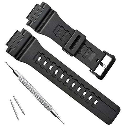 OliBoPo Waterproof Natural Resin Replacement Watch Band for Casio SGW-300H AE-1200 W-800H AQ- S800W AQ-S810W (Black) Cover