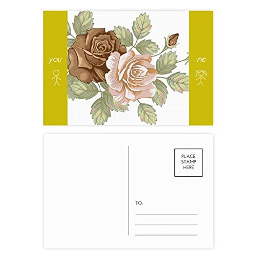Jeu de cartes postales fleurs roses pour écrire vos mots de remerciement