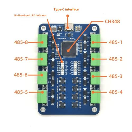 Evite fallos con el convertidor RS485 USB C de 8 canales y protección CH348 4