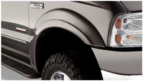 Bushwacker OE Style Factory Front Fender Flares | 2-Piece Set, Black, Smooth Finish | 20039-02 | Fits 1999-2007 Ford F-250/F-350/F-450/F-550 Super Duty