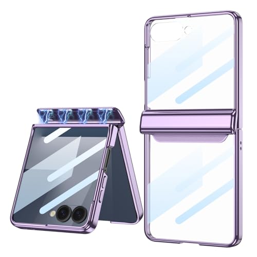 Coque Galaxy Z Flip7 protection 360 violette avec film écran intégré transparent ultra-fin