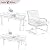Sophia & William Patio Dining Set 9 Piece Outdoor Table Furniture Set with 8 Metal Spring Motion Dining Chairs and 1 Rectangular Patio Dining Table with 1.57" Umbrella Hole, Beige
