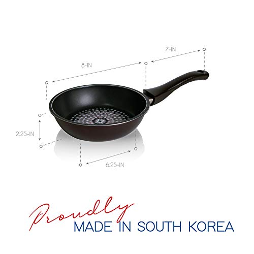 Techef - Blooming Flower Frying Pan, With Teflon Platinum Non-Stick Coating (Pfoa Free) / Ceramic Coated Outside/Induction Ready (20 Cm (8 In)) #TOP3