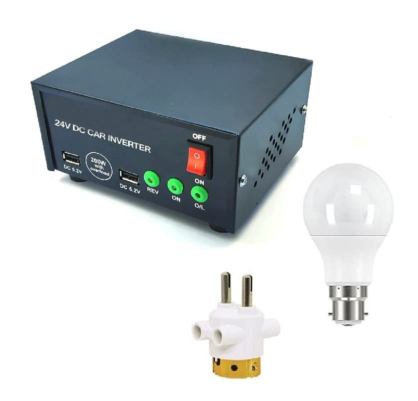 ESPtronics 24V DC to 220V AC DC to AC Converter 24 Volt Solar Converter SMPS Power Supply with 9 Watt AC LED Bulb and 2 Pin Holder-image-28