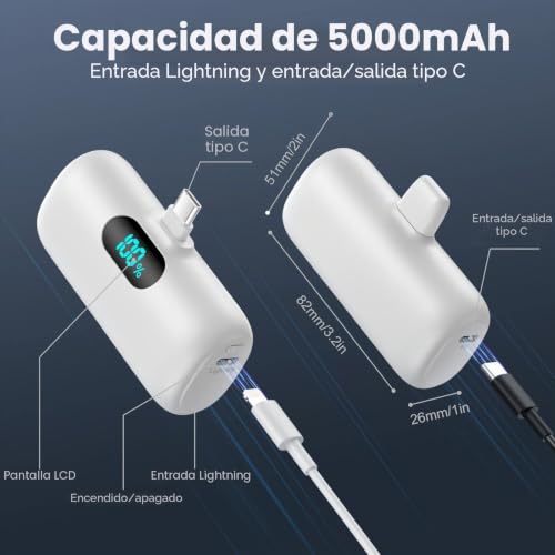 Batería externa ultra compacto mini power bank 5000mAh para solucionar batería baja 4